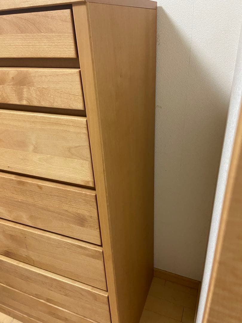 大川家具 チェスト 収納 6段 タンス ハイチェスト 幅80 日本製