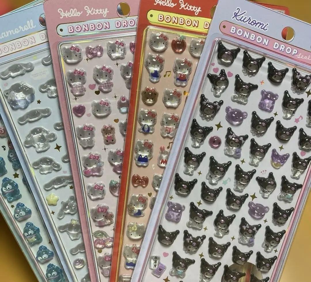 新品未開封　即発送　サンリオmini ボンボンドロップシール　５枚セット