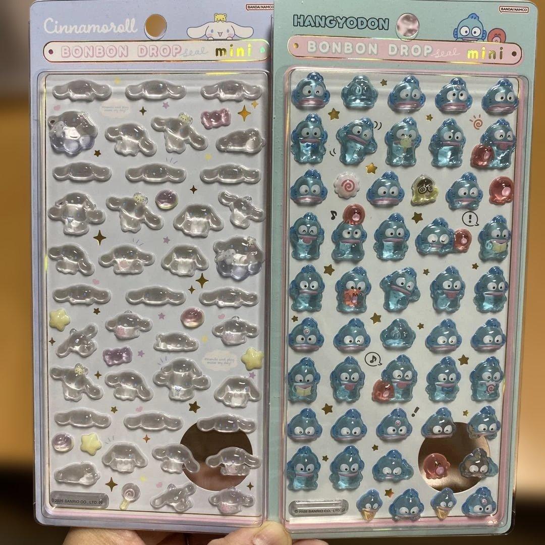 新品未開封　即発送　サンリオmini ボンボンドロップシール　５枚セット