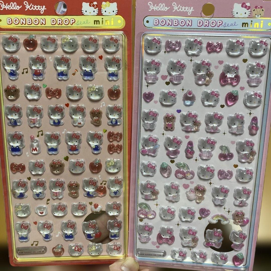 新品未開封　即発送　サンリオmini ボンボンドロップシール　５枚セット