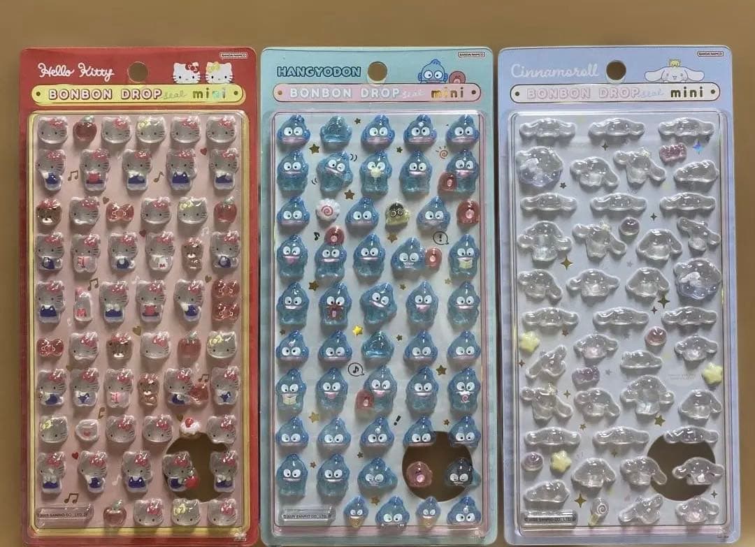 新品未開封　即発送　サンリオmini ボンボンドロップシール　５枚セット