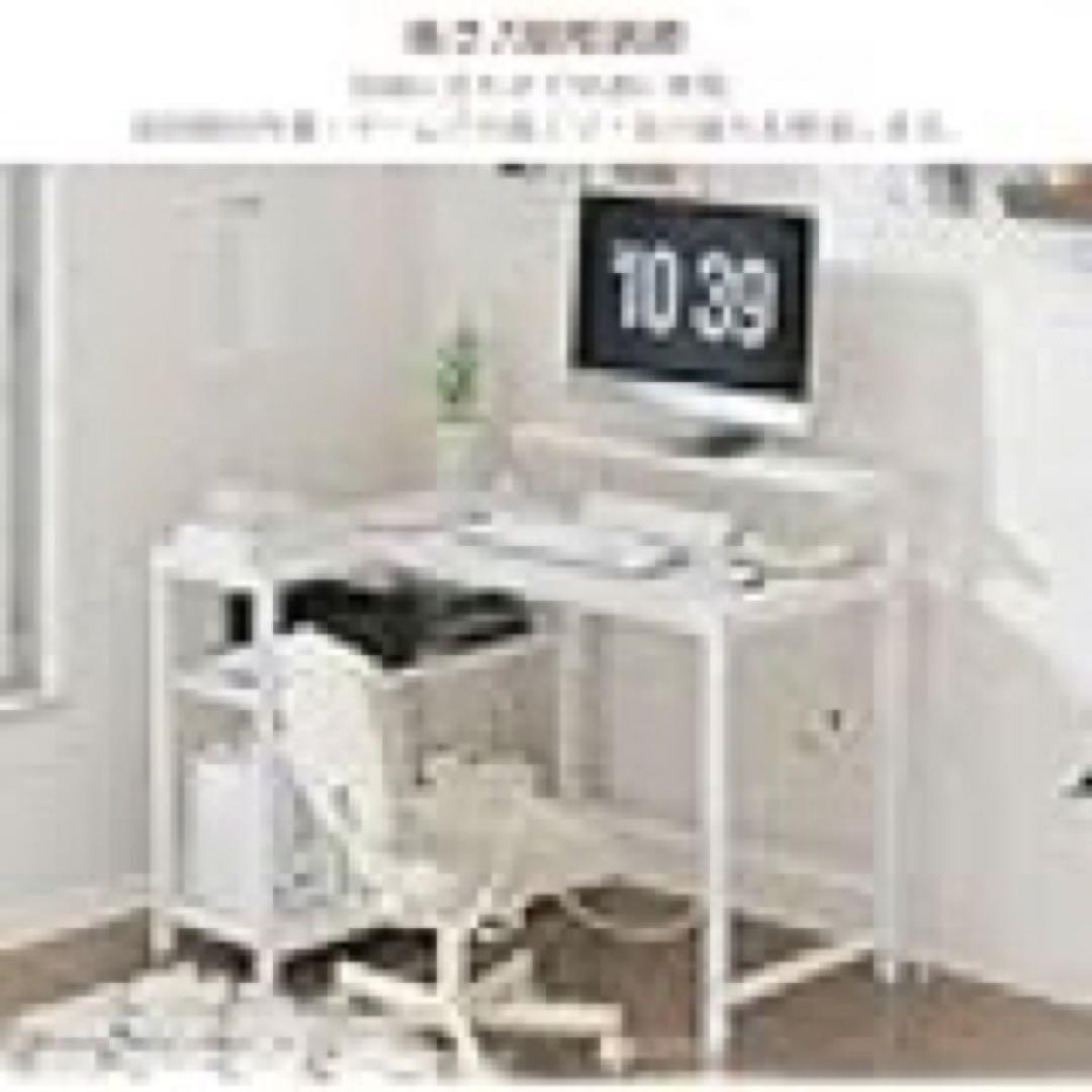 モニター台1個付き棚板高さ調節左右設置可能PCパソコンデスク幅110×奥行き80