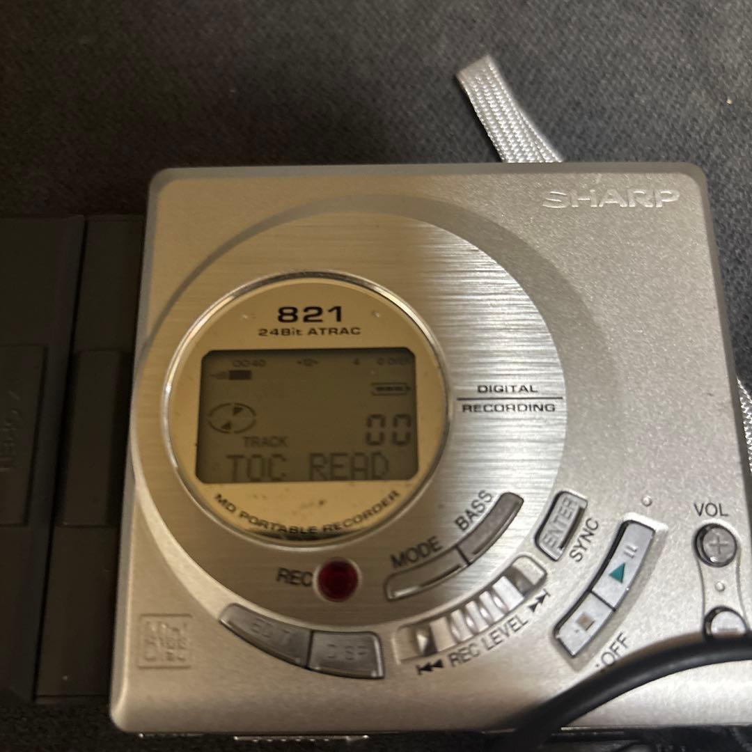 SHARP MD-MT821-S ポータブルMDプレーヤー 動作品