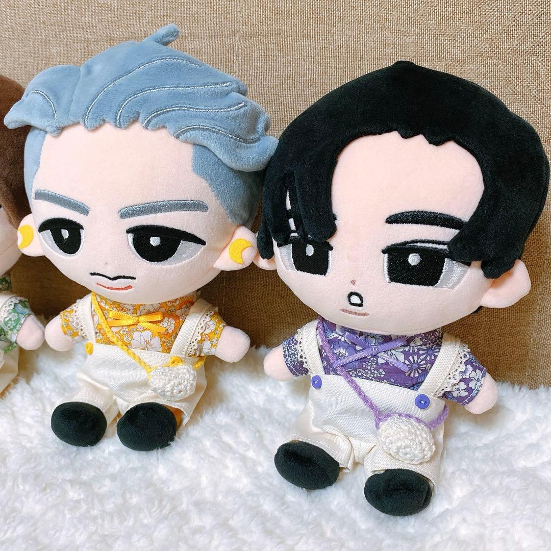 ねこ☆/すのチルBIG服セット×5【小花柄】黒・青・紫・黄・緑