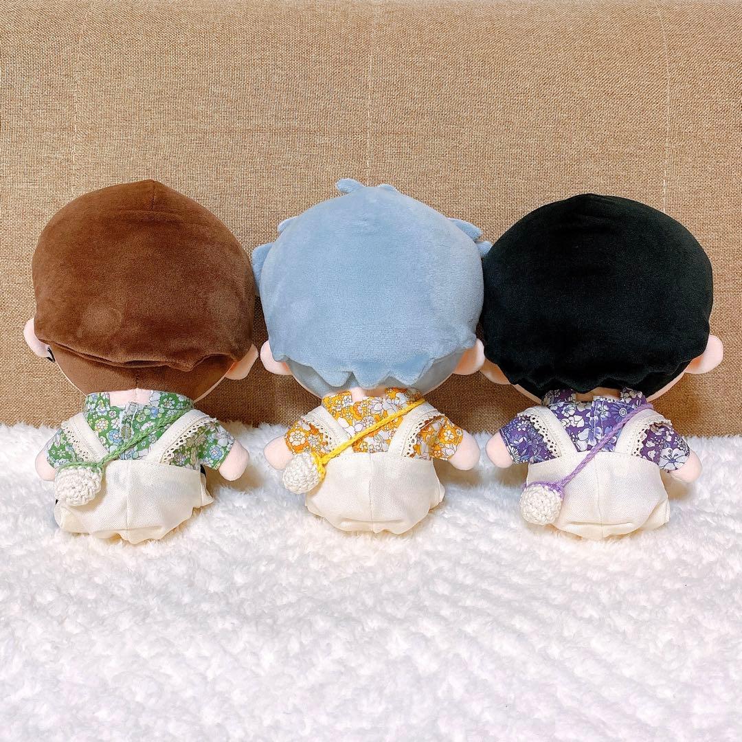 ねこ☆/すのチルBIG服セット×5【小花柄】黒・青・紫・黄・緑