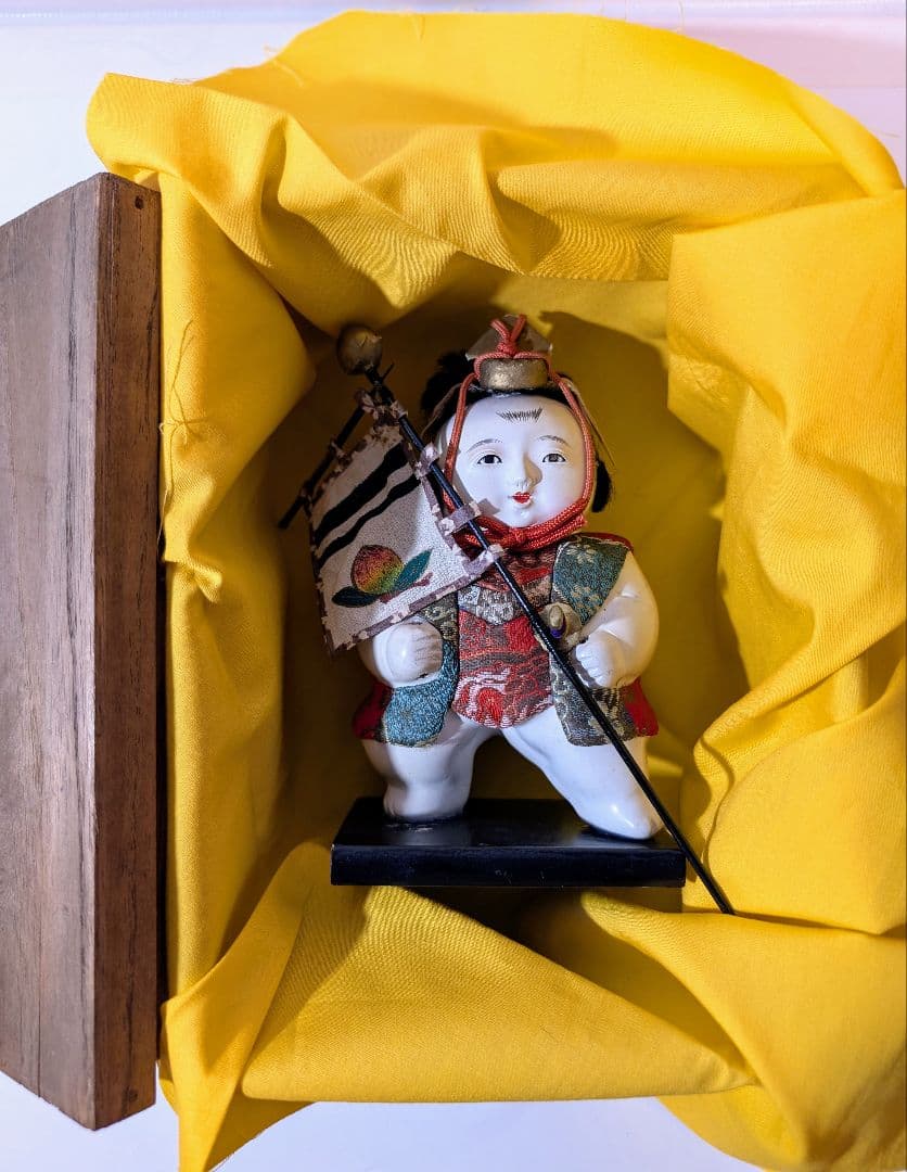 〈ビンテージ 桃太郎 御所人形 木目込人形〉