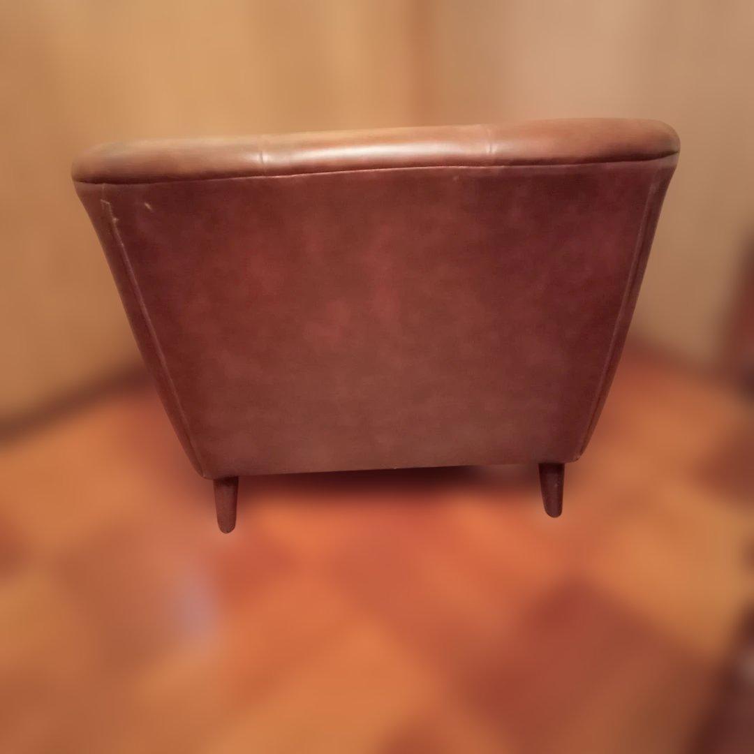 昭和レトロ　当時物　ヴィンテージ ブラウン 1人掛けソファ　 男前インテリア