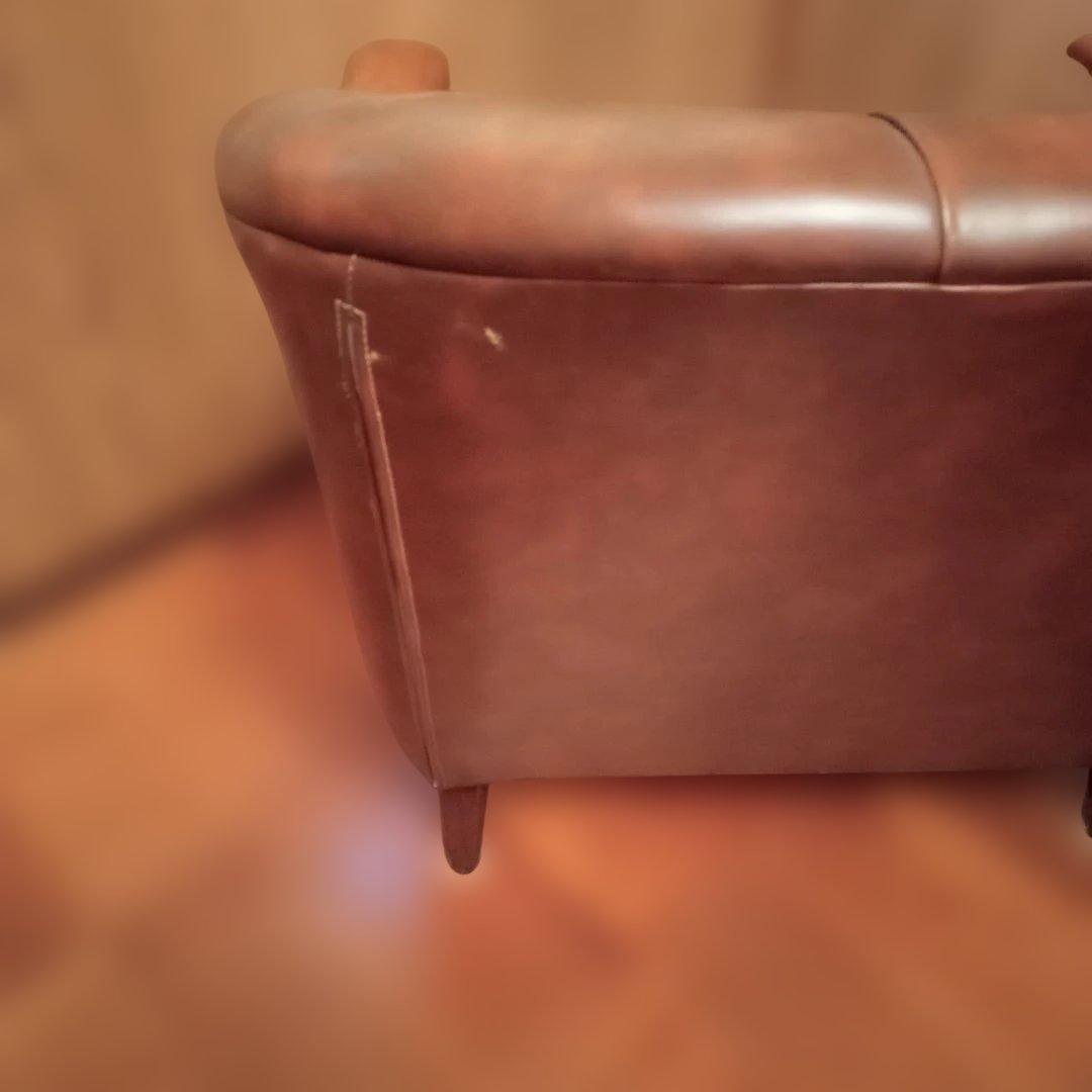 昭和レトロ　当時物　ヴィンテージ ブラウン 1人掛けソファ　 男前インテリア