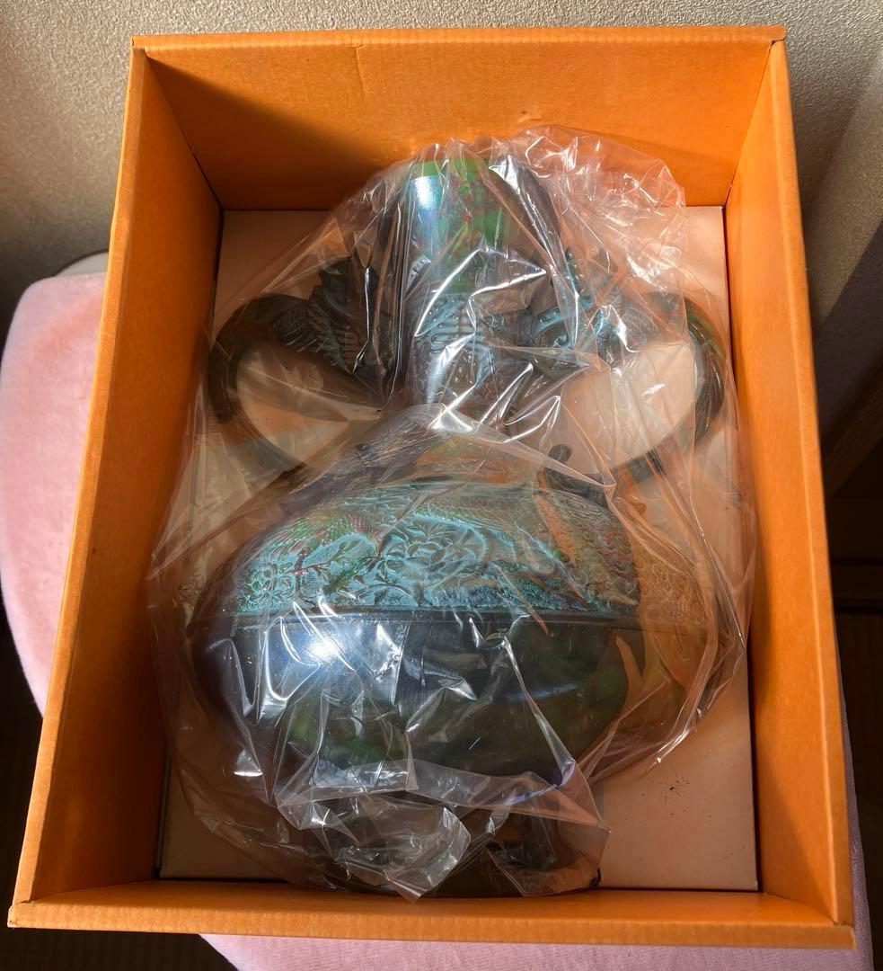 【美品】　花瓶　伝統美術工芸品　花瓶晴峰型 寿孔雀、“ 瑞峰印 ”