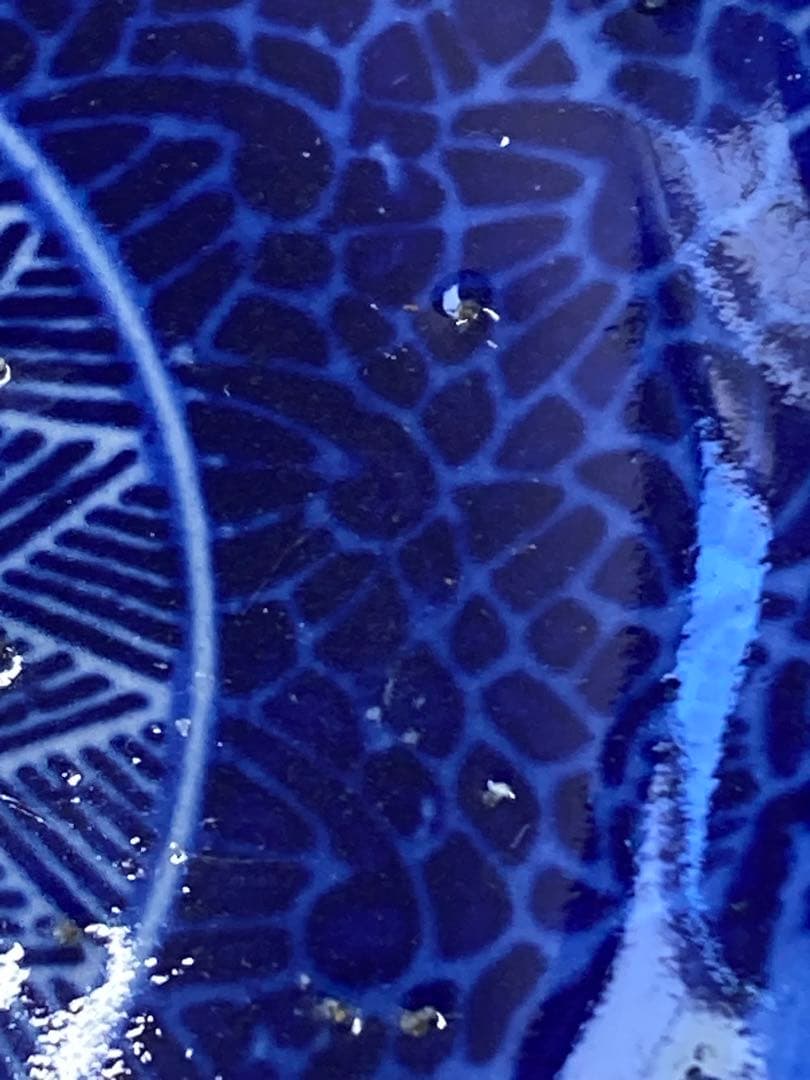 値下！藍古染付 古伊万里 松竹梅 タコ唐草紋　6枚セット　13.5cm なます皿