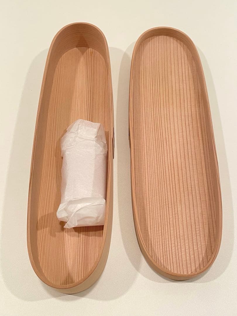 【新品未使用】柴田慶信商店　長手弁当箱　（大）秋田杉 白木　曲げわっぱ　弁当