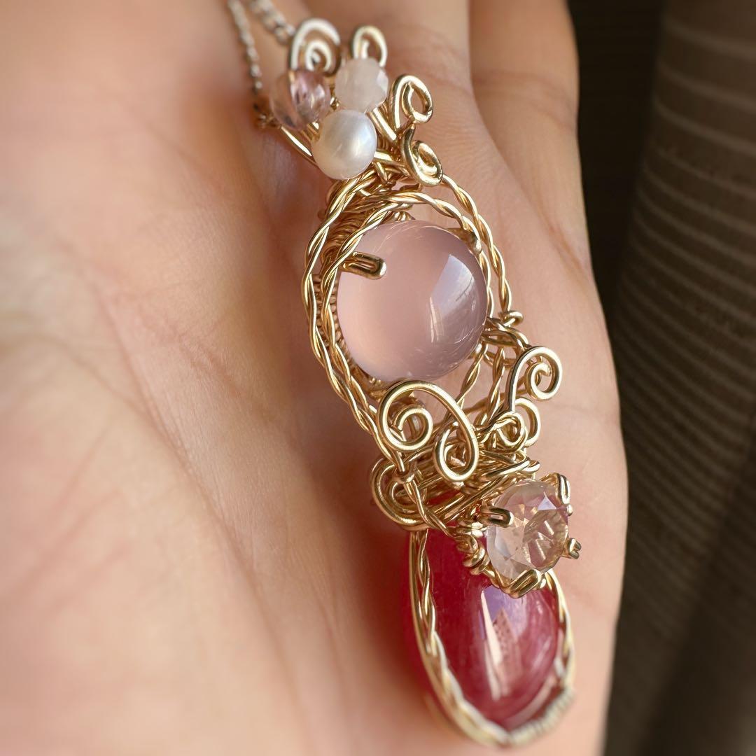 魅惑のローズカラー♡インペリアルロードナイトのワイヤージュエリー