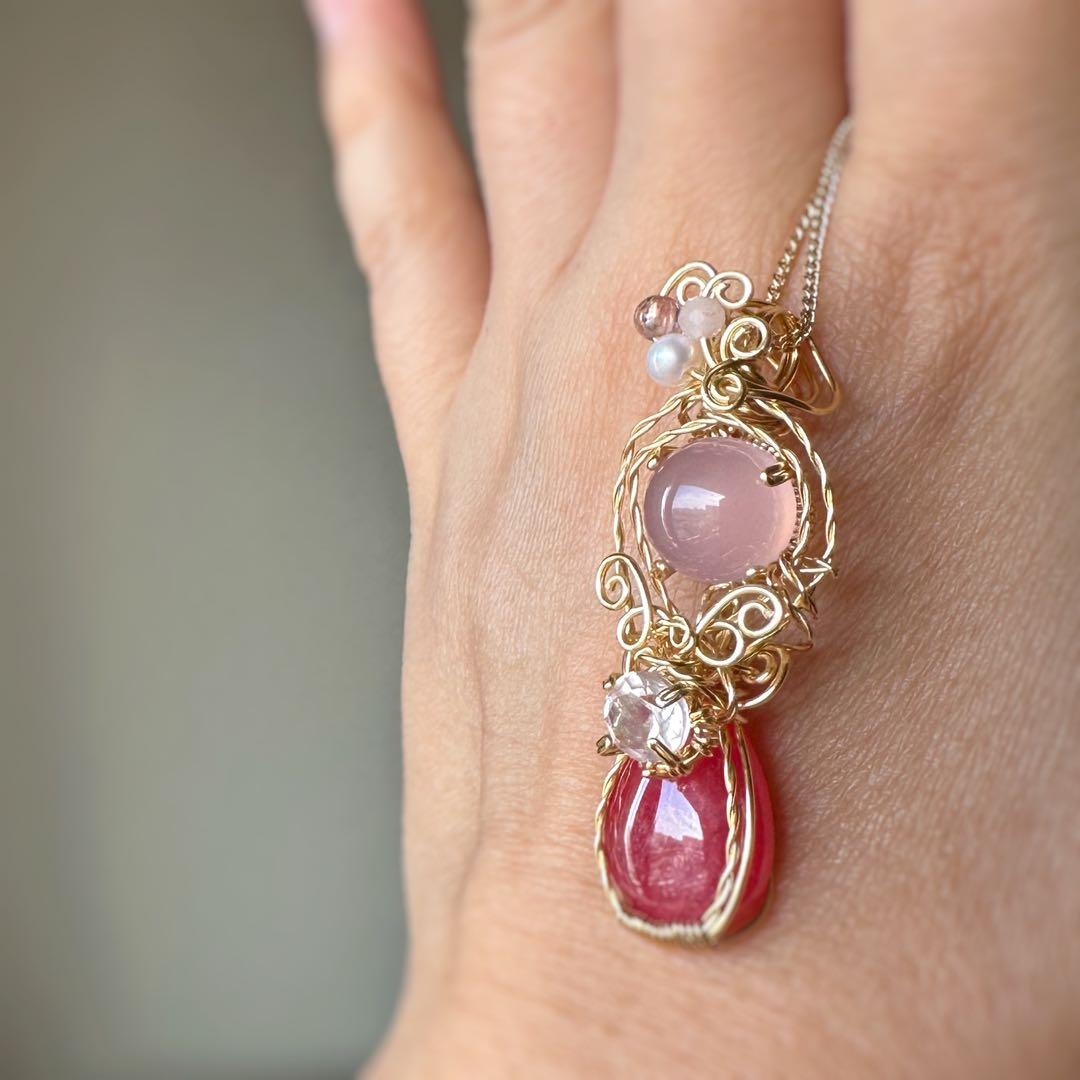 魅惑のローズカラー♡インペリアルロードナイトのワイヤージュエリー