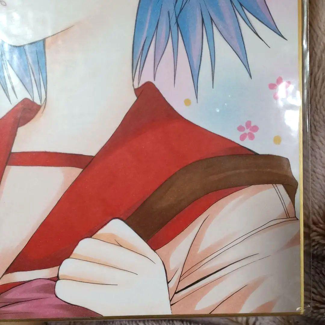 Emu 直筆　イラスト 高校生　美少女 水色髪　直筆サイン入り　イラスト色紙