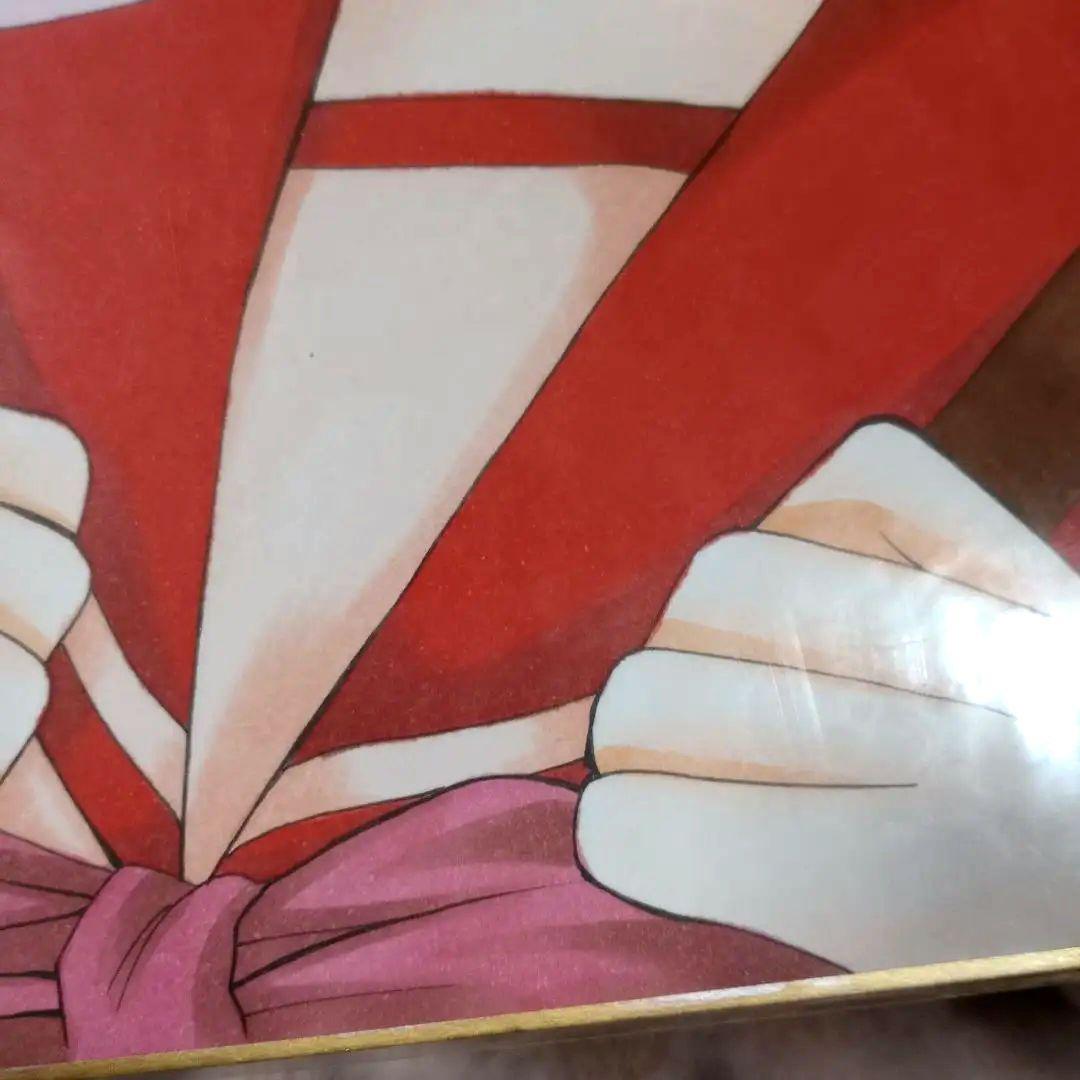 Emu 直筆　イラスト 高校生　美少女 水色髪　直筆サイン入り　イラスト色紙