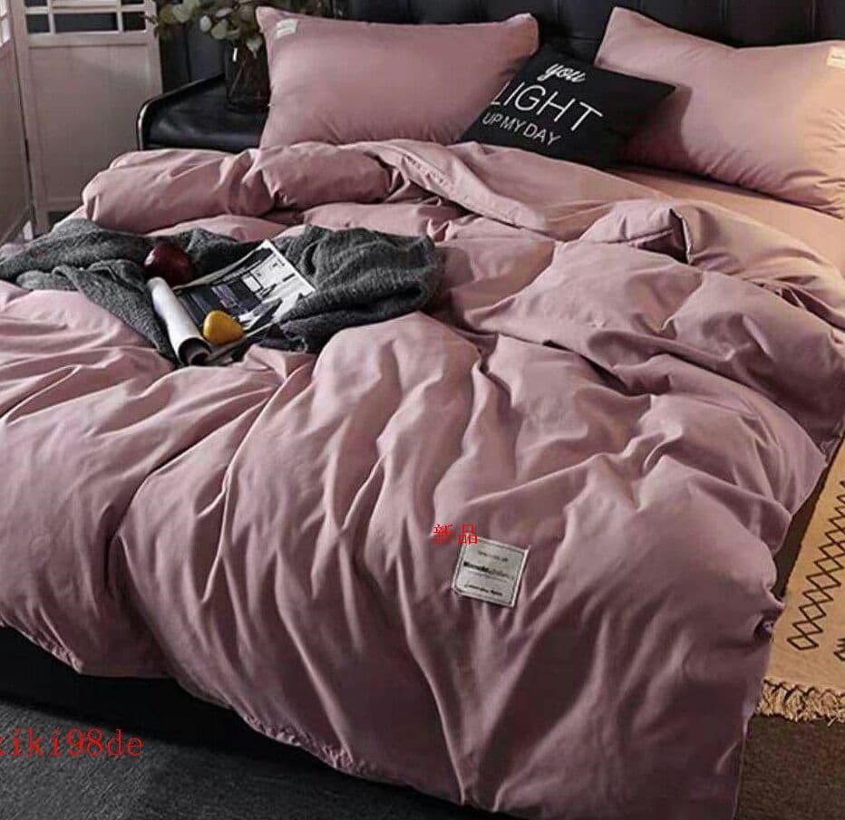 北欧純色四点セットの斜線純色布団カバーのシーツsb