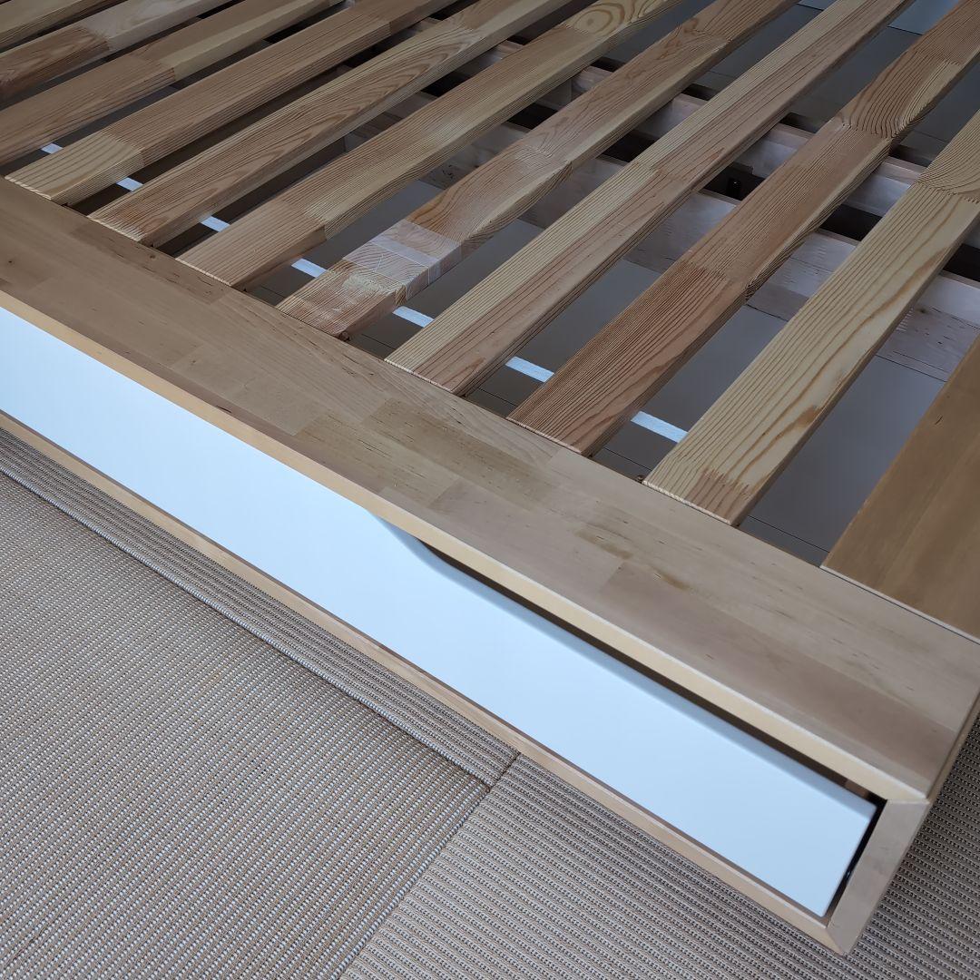 【IKEA】MANDAL マンダール ベッドフレーム ダブル 引き出し付き