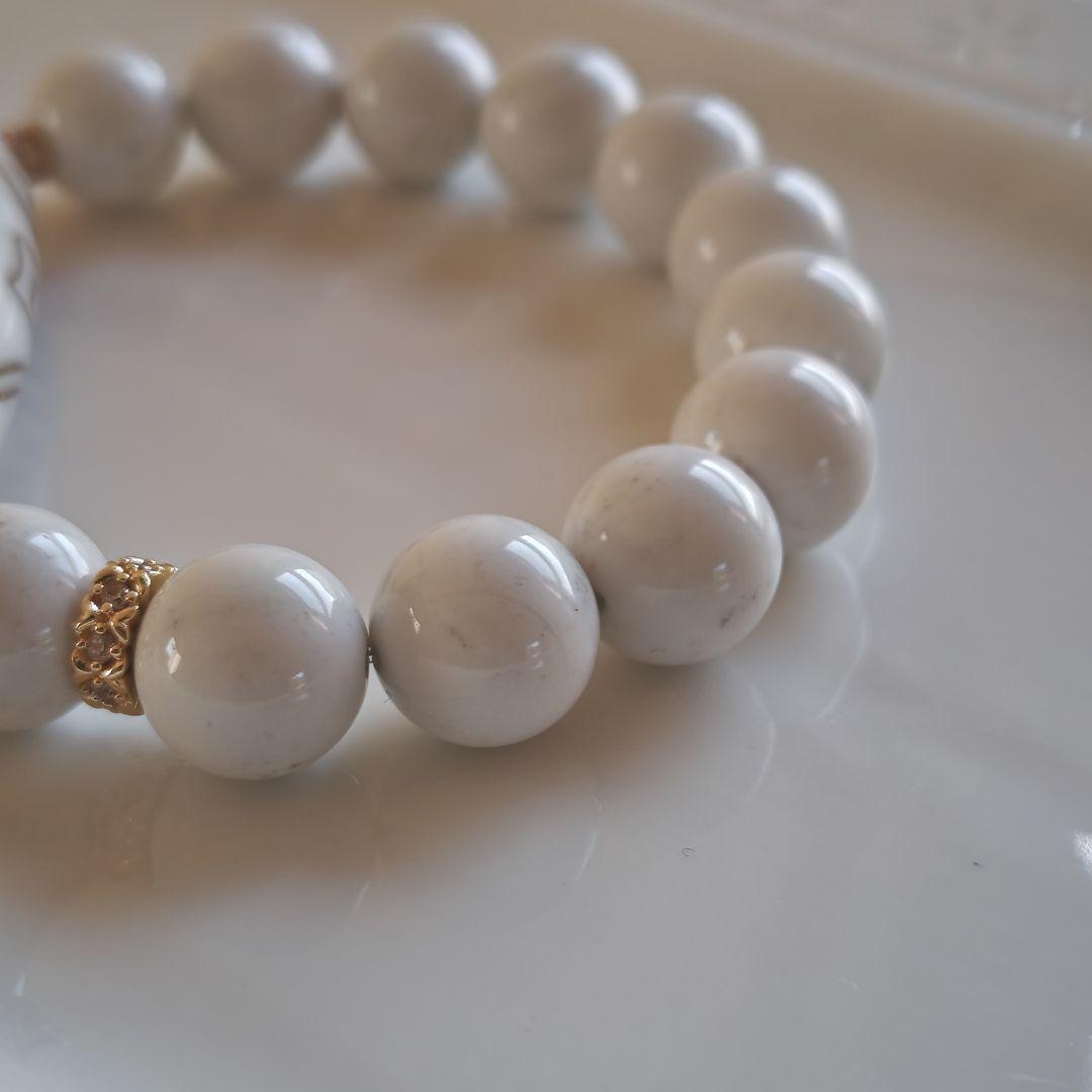 新作　息増懐天珠　ホワイトアラシャン