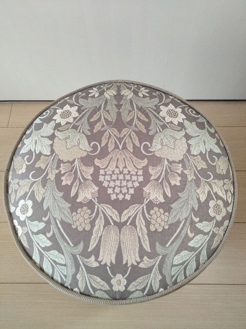 【張替未使用品】昭和レトロ花柄円形スツール・モリスコレクション