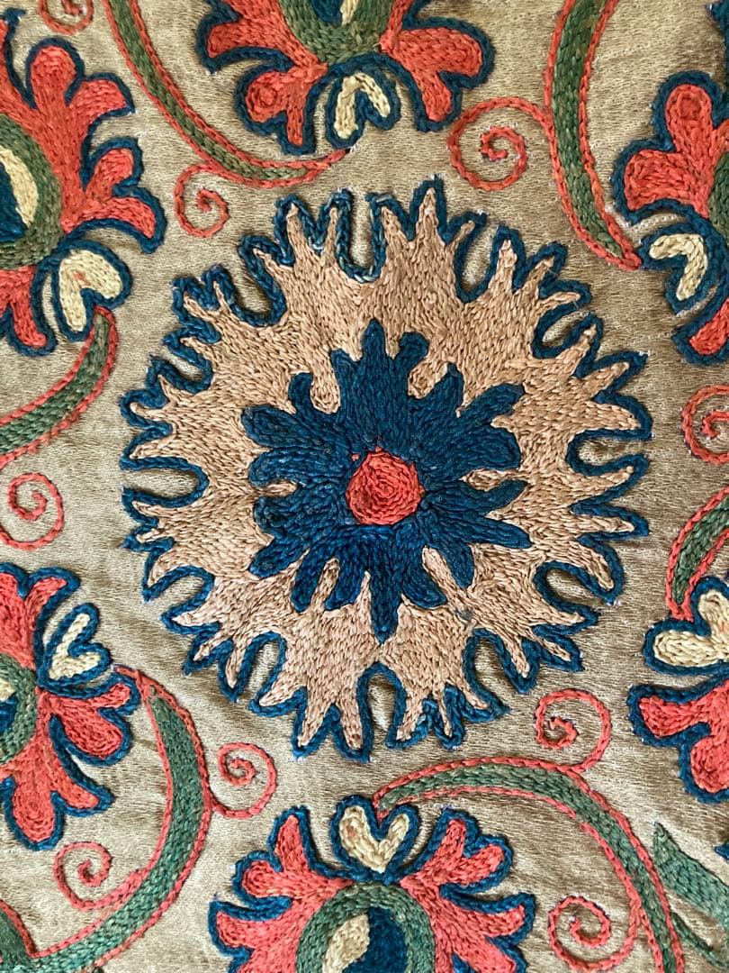 スザニ シルク刺繍 クッションカバー ウズベキスタン製 41×41cm