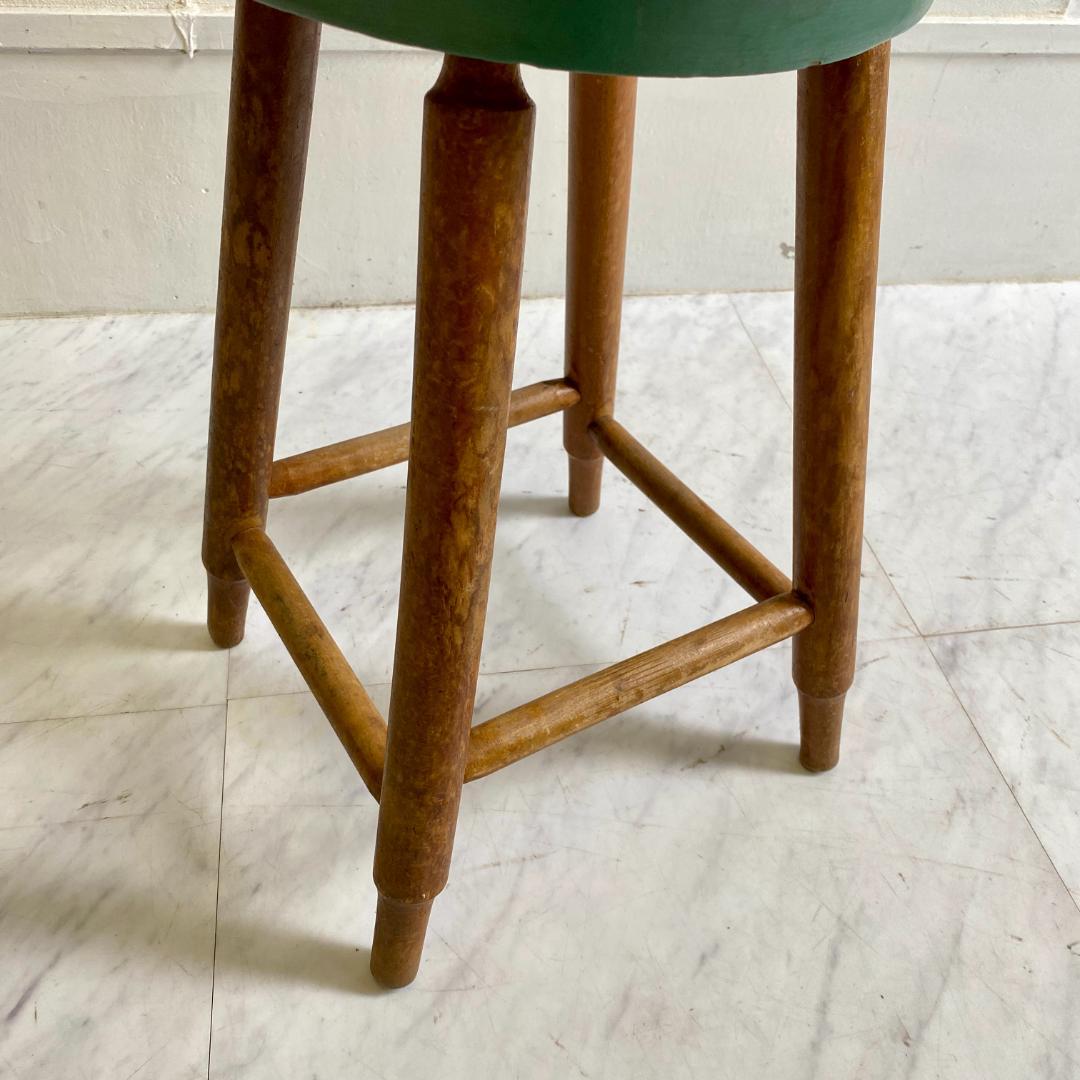 レトロ 木製スツール 丸椅子 スツール ビニールレザー張り