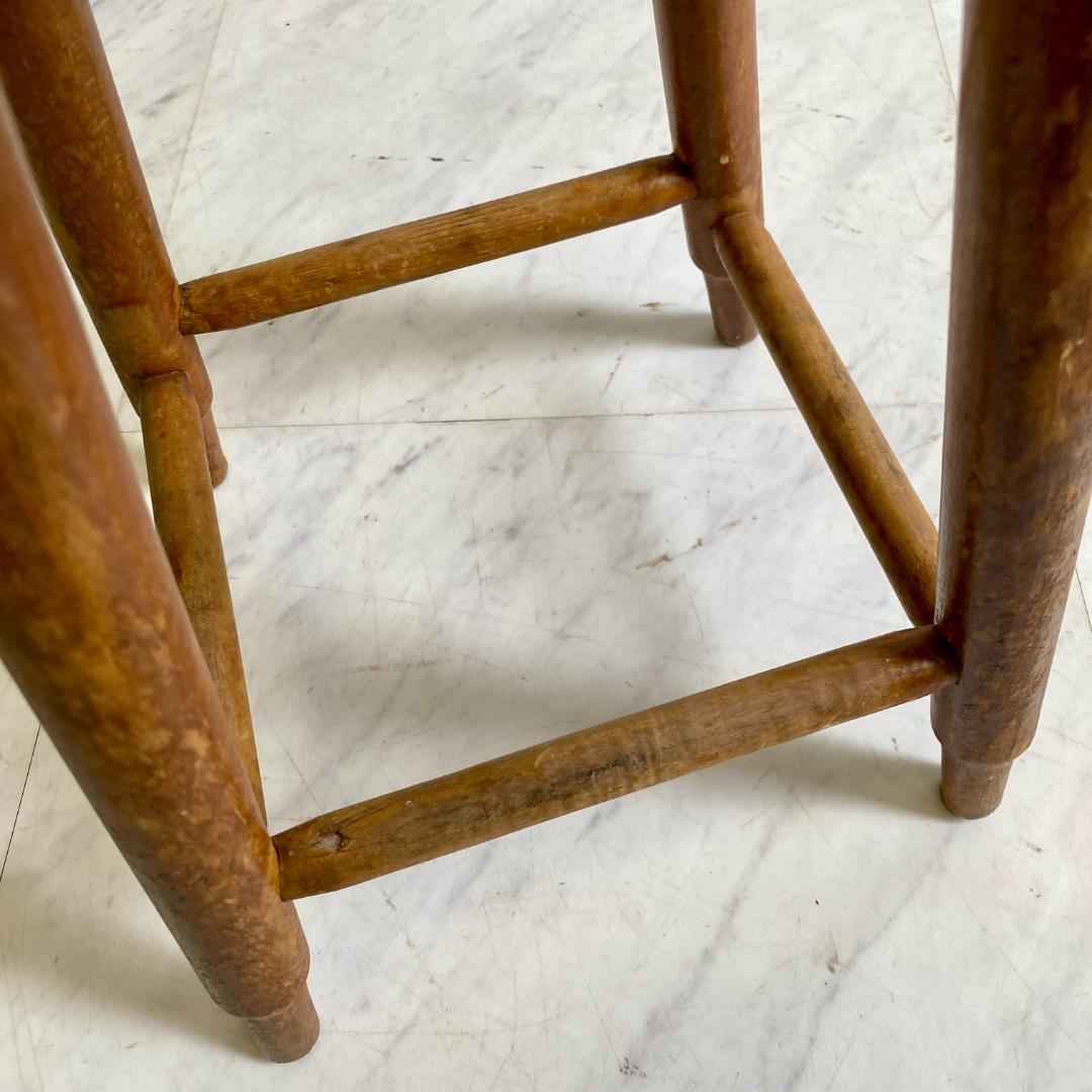 レトロ 木製スツール 丸椅子 スツール ビニールレザー張り