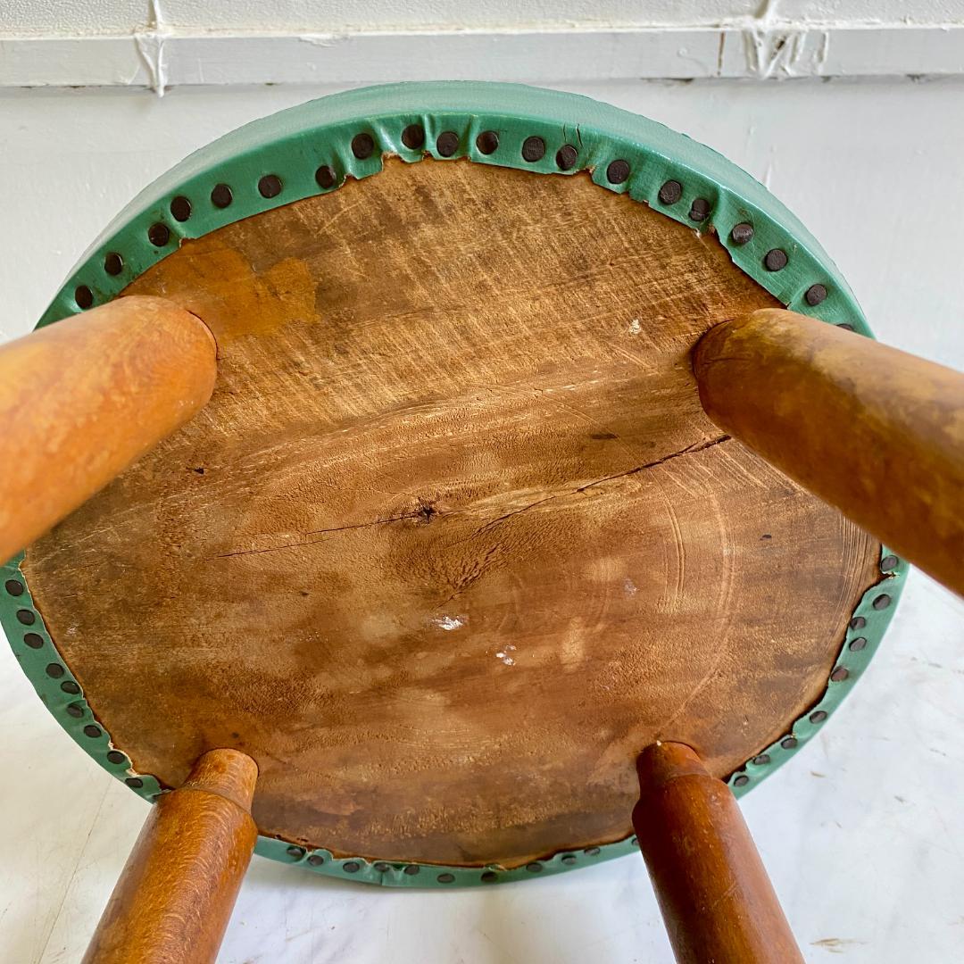 レトロ 木製スツール 丸椅子 スツール ビニールレザー張り
