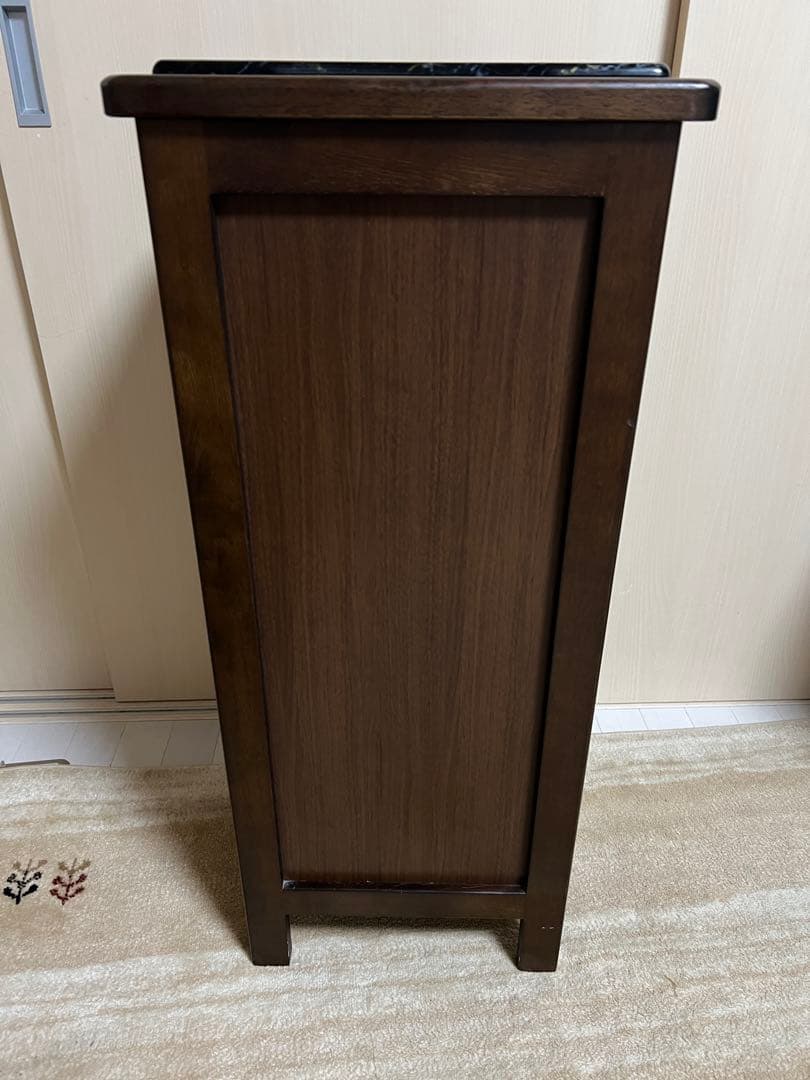 カリモク大理石 天板 トップ 花台 電話台 木製 家具アンティークスリッパラック