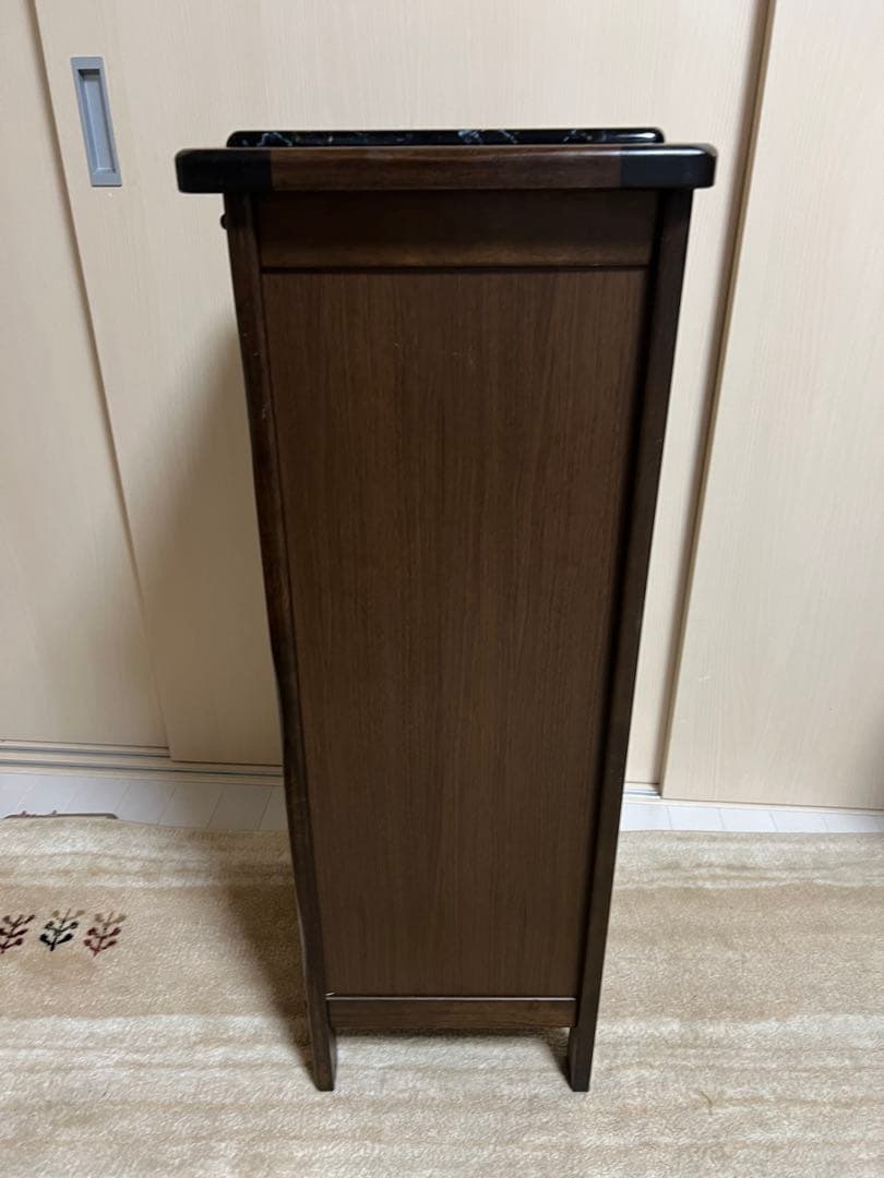 カリモク大理石 天板 トップ 花台 電話台 木製 家具アンティークスリッパラック
