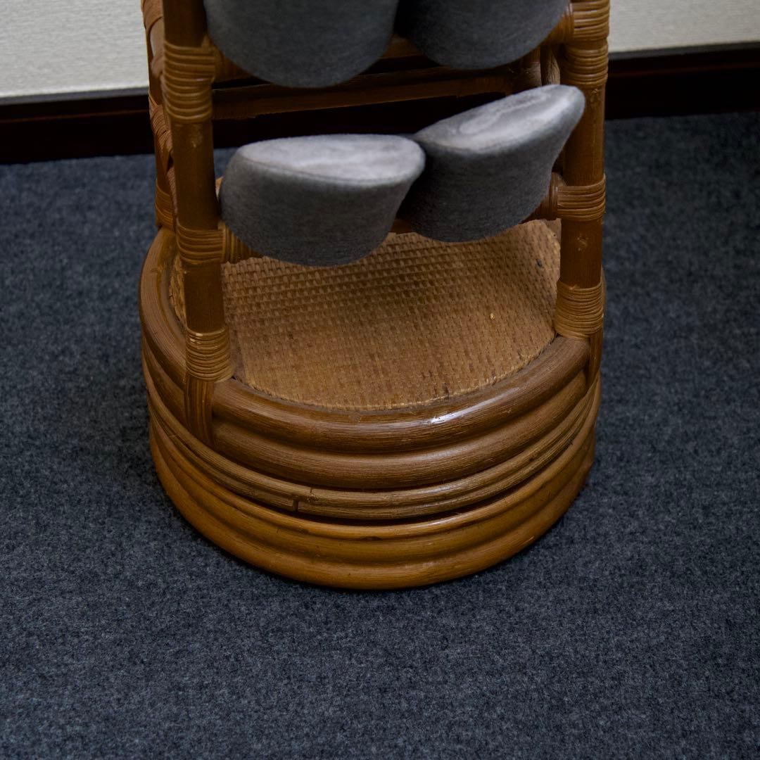 籐 ラタンフレーム 回転式 スタンドミラー 姿見鏡 全身鏡 回転鏡 回転ミラー