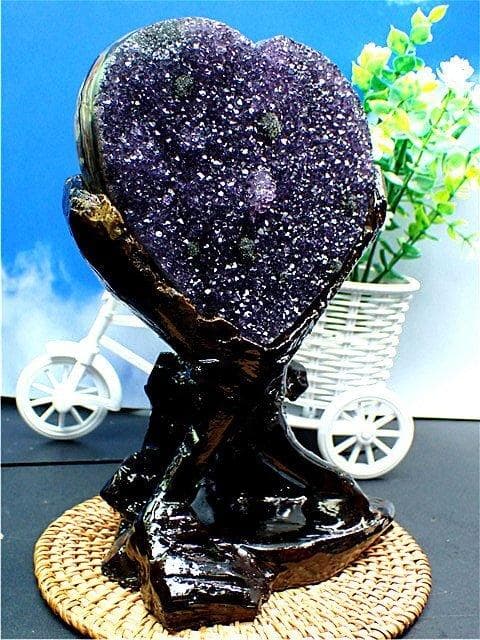 AAA級家庭円満◆天然ハート型アメジスト原石YT2G3/497G36C