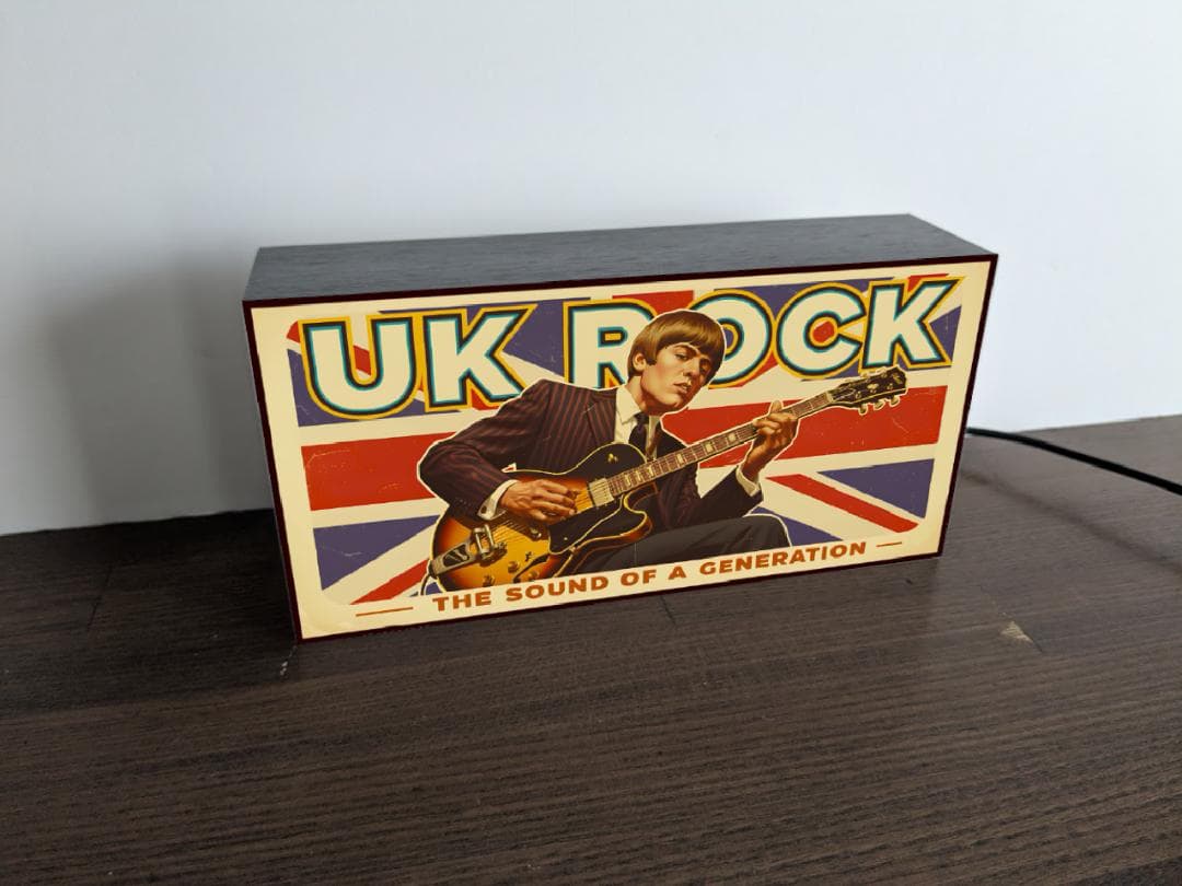 【オーダー無料】UK ブリティッシュロックギター 看板 置物 雑貨 ライトBOX