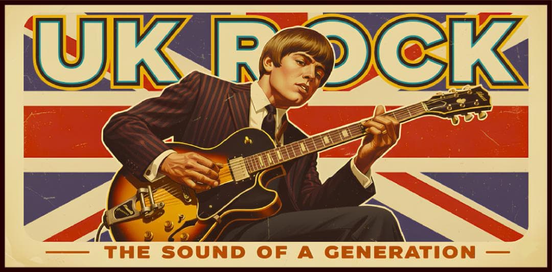 【オーダー無料】UK ブリティッシュロックギター 看板 置物 雑貨 ライトBOX