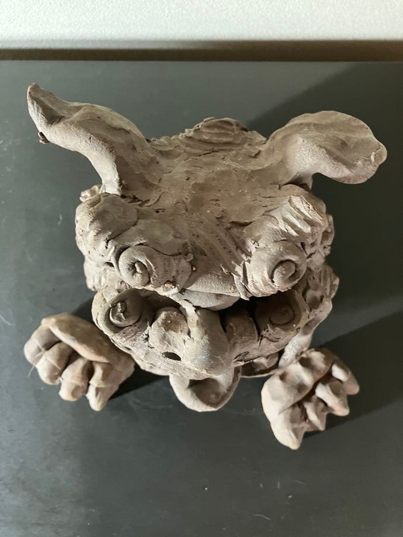 やむちんの焼き締めシーサー　諸見里安繹作