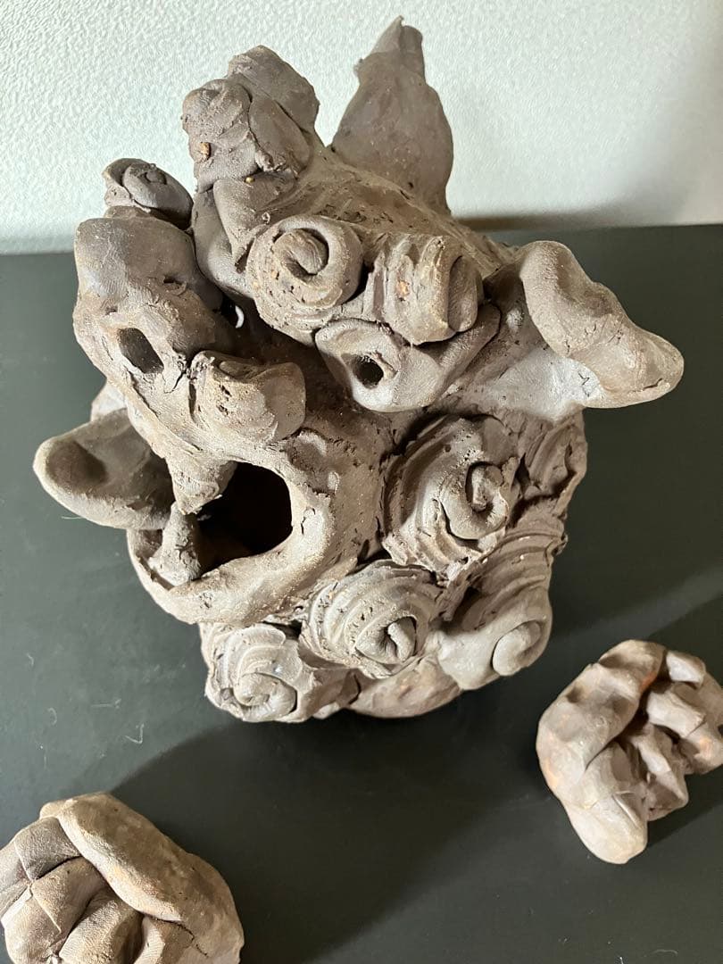 やむちんの焼き締めシーサー　諸見里安繹作