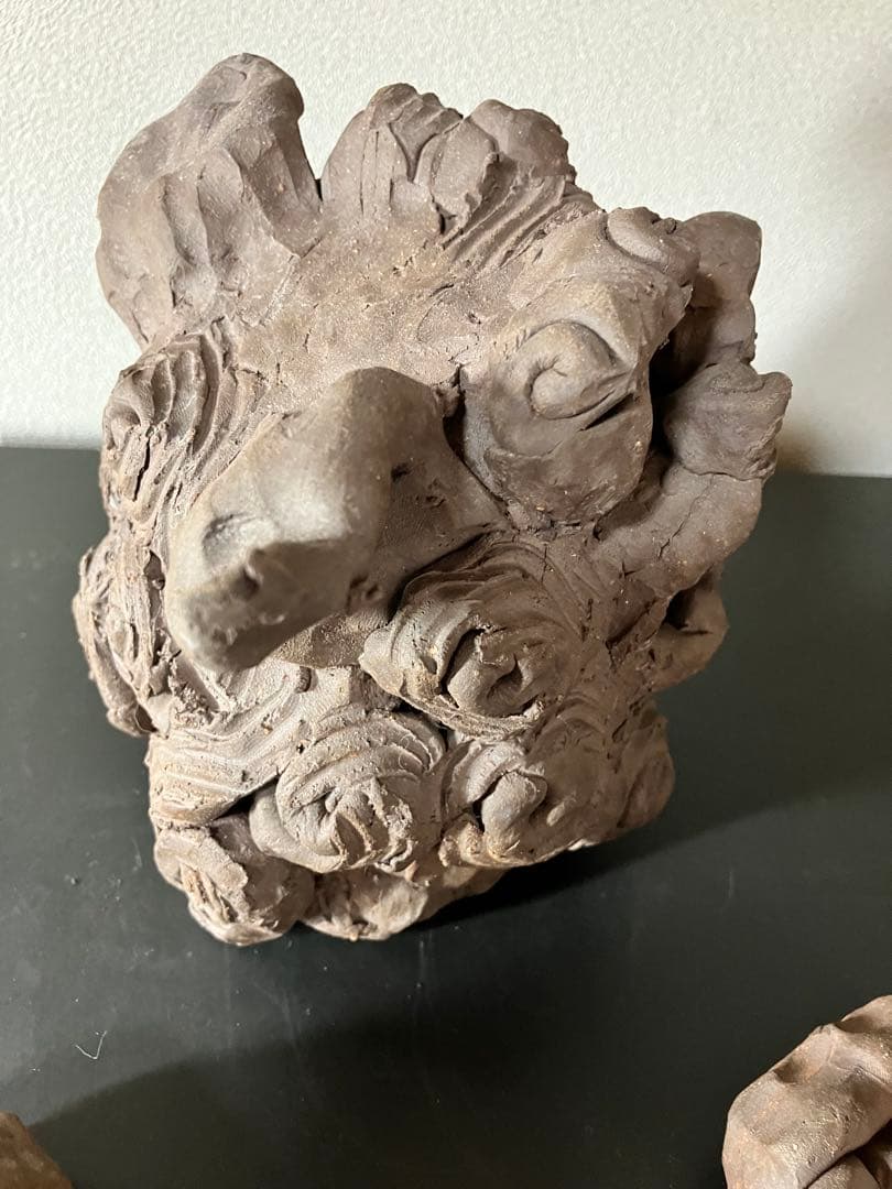 やむちんの焼き締めシーサー　諸見里安繹作