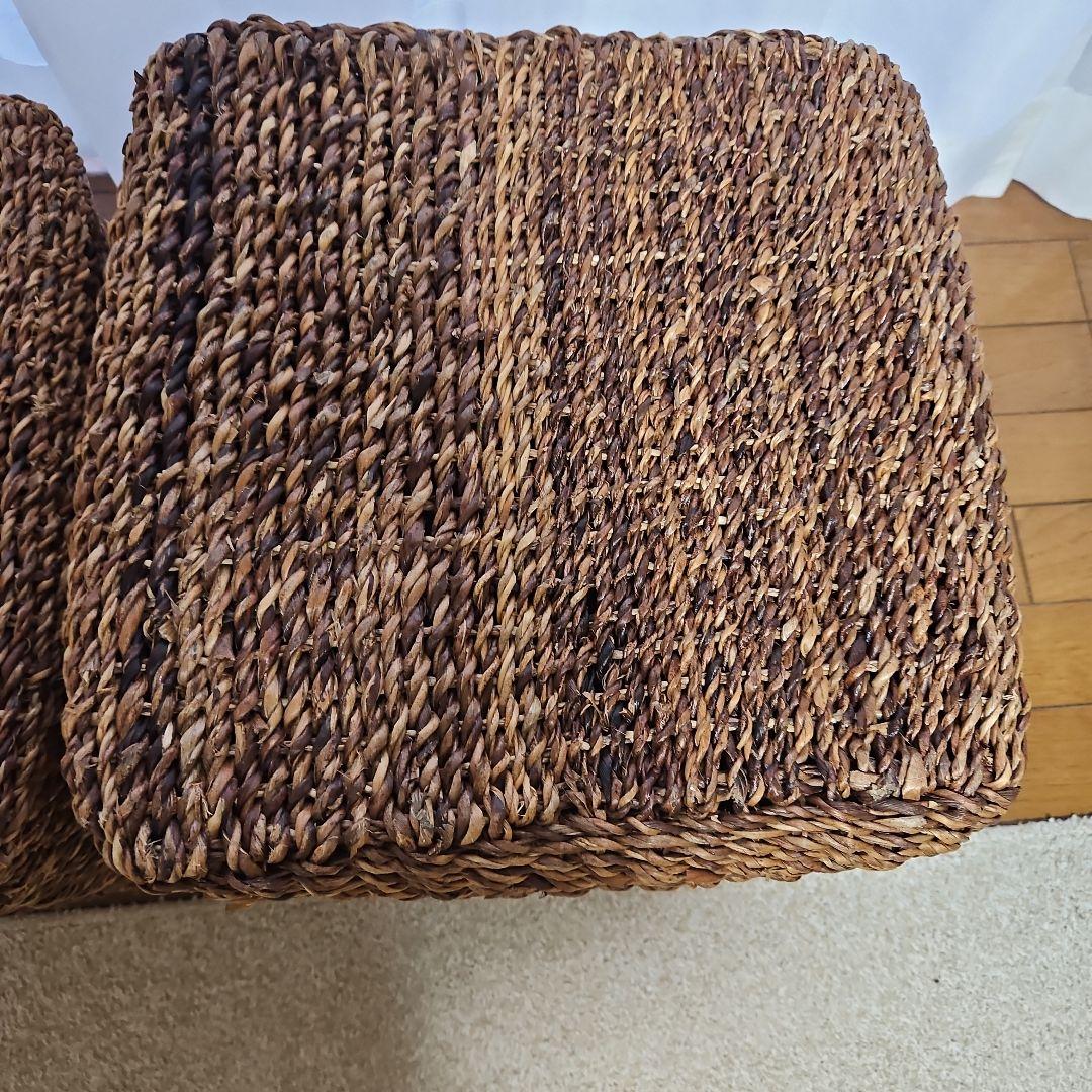 無印　バクバクオーバル　特大角形バスケット　2点　蓋付