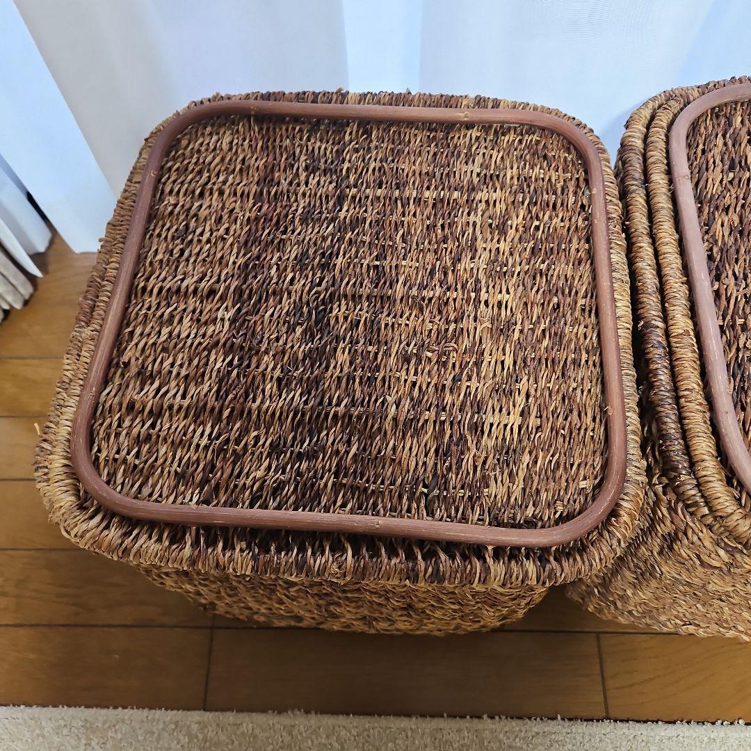 無印　バクバクオーバル　特大角形バスケット　2点　蓋付