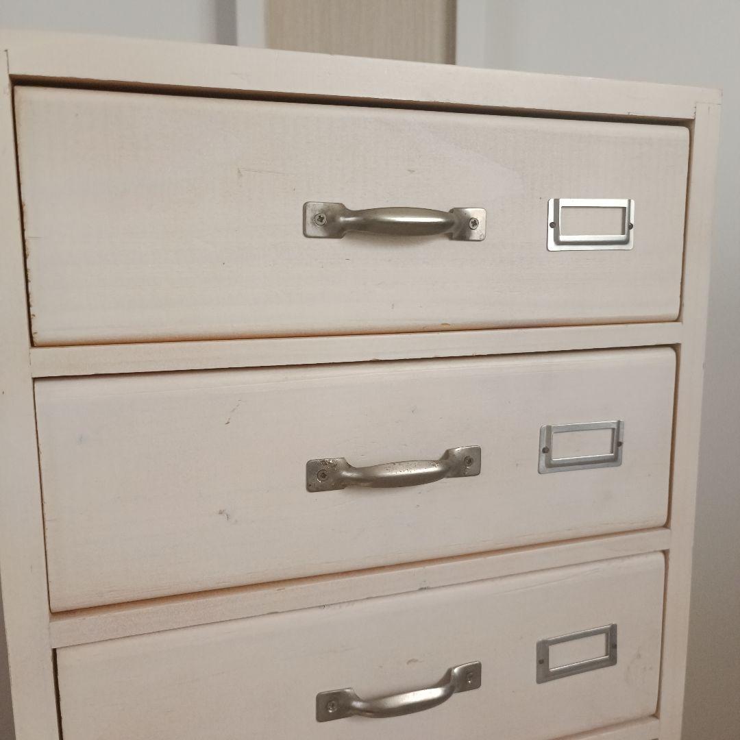 レトロ 白 6段チェスト キャビネット 北欧 ナチュラル モダン アンティーク風