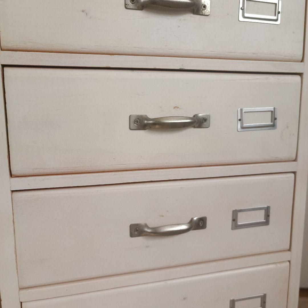 レトロ 白 6段チェスト キャビネット 北欧 ナチュラル モダン アンティーク風