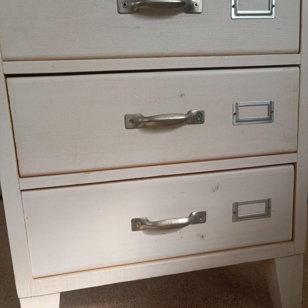 レトロ 白 6段チェスト キャビネット 北欧 ナチュラル モダン アンティーク風