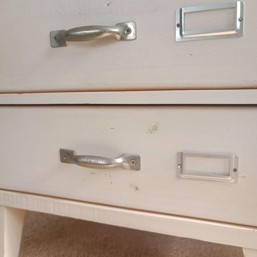 レトロ 白 6段チェスト キャビネット 北欧 ナチュラル モダン アンティーク風