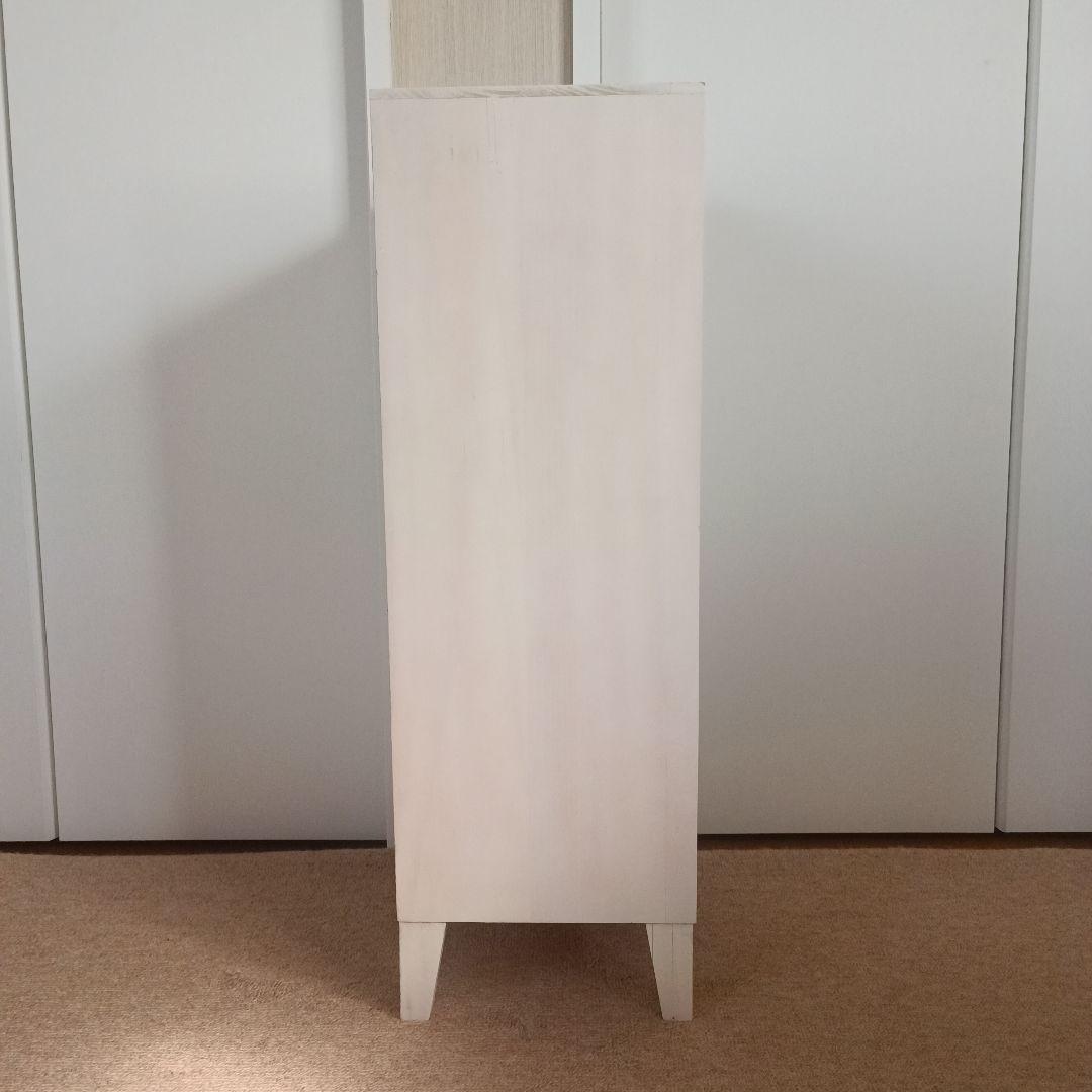 レトロ 白 6段チェスト キャビネット 北欧 ナチュラル モダン アンティーク風