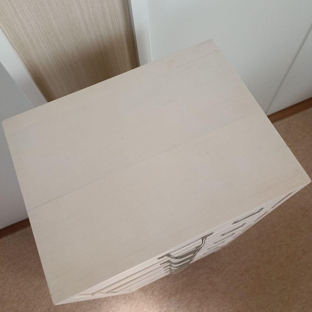 レトロ 白 6段チェスト キャビネット 北欧 ナチュラル モダン アンティーク風