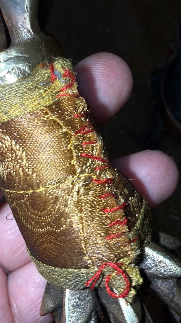 チベット製 法具 九鈷杵 ヴァジュラ 専用宝匣付き 羯磨打ち出し彫金 伝統金工