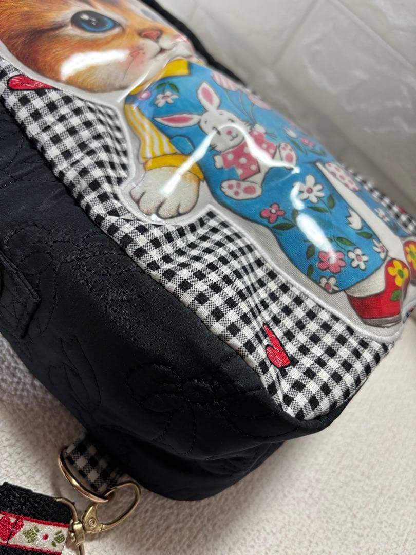 ゆ*ら様 コヤンイサムチョン　ハンドメイド　ボディーバッグ　ボリちゃん　黒チェッ