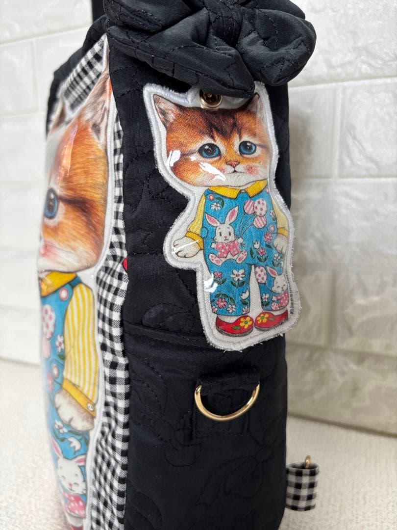 ゆ*ら様 コヤンイサムチョン　ハンドメイド　ボディーバッグ　ボリちゃん　黒チェッ