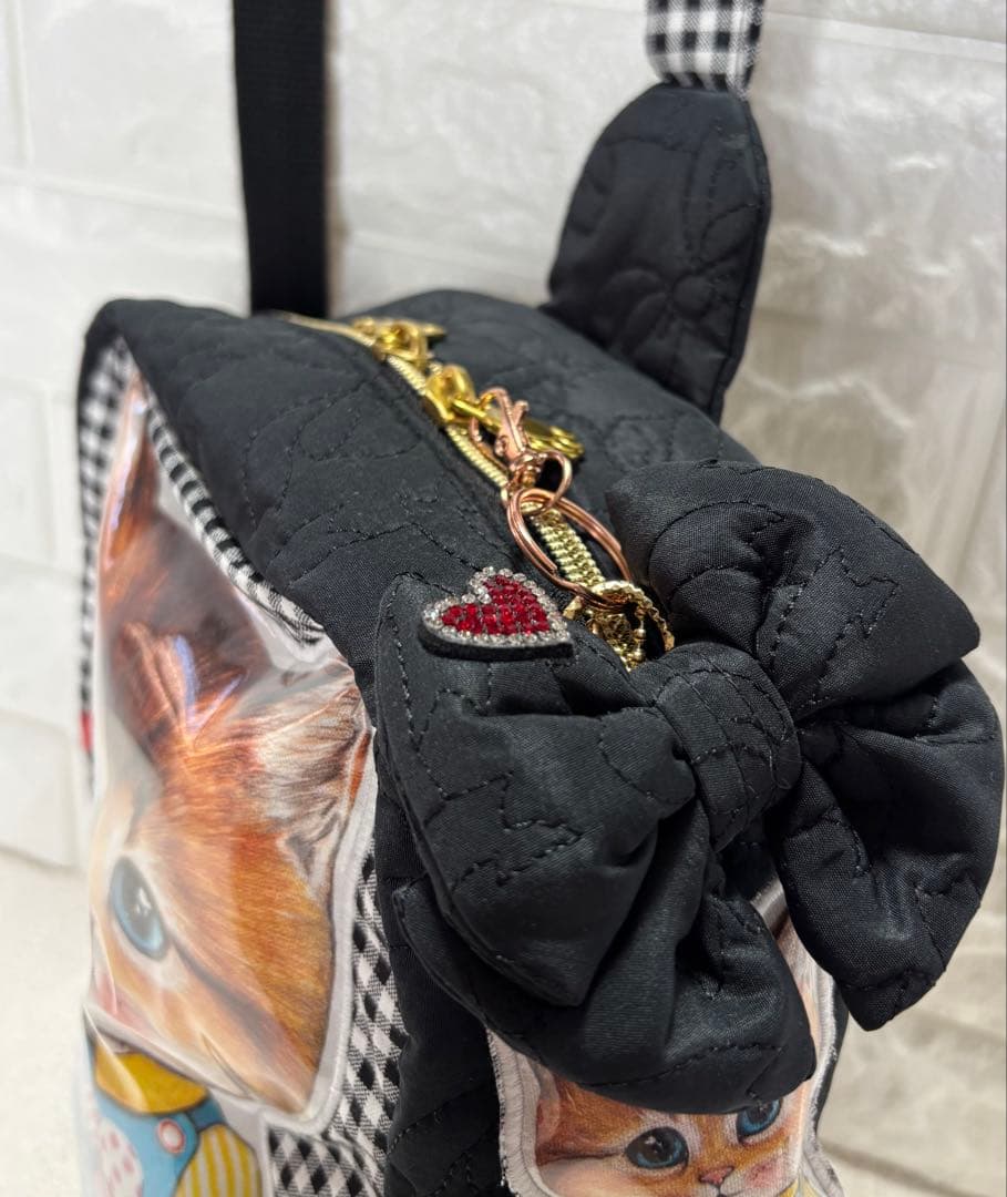 ゆ*ら様 コヤンイサムチョン　ハンドメイド　ボディーバッグ　ボリちゃん　黒チェッ