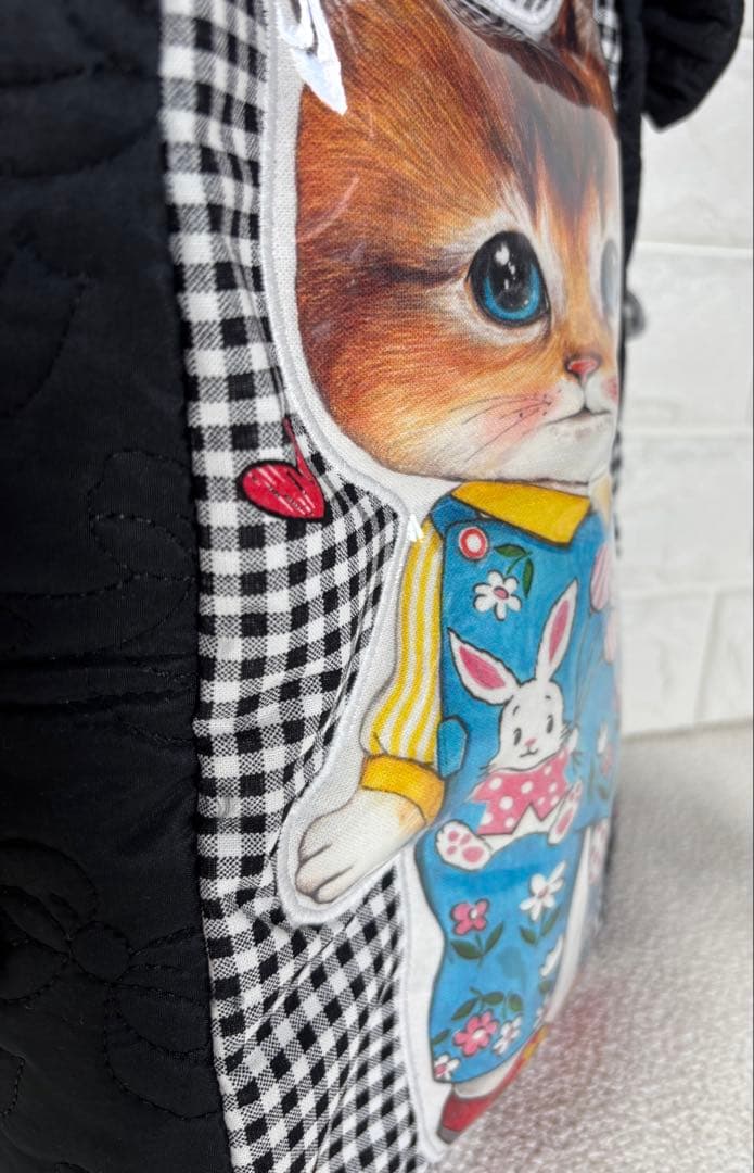 ゆ*ら様 コヤンイサムチョン　ハンドメイド　ボディーバッグ　ボリちゃん　黒チェッ
