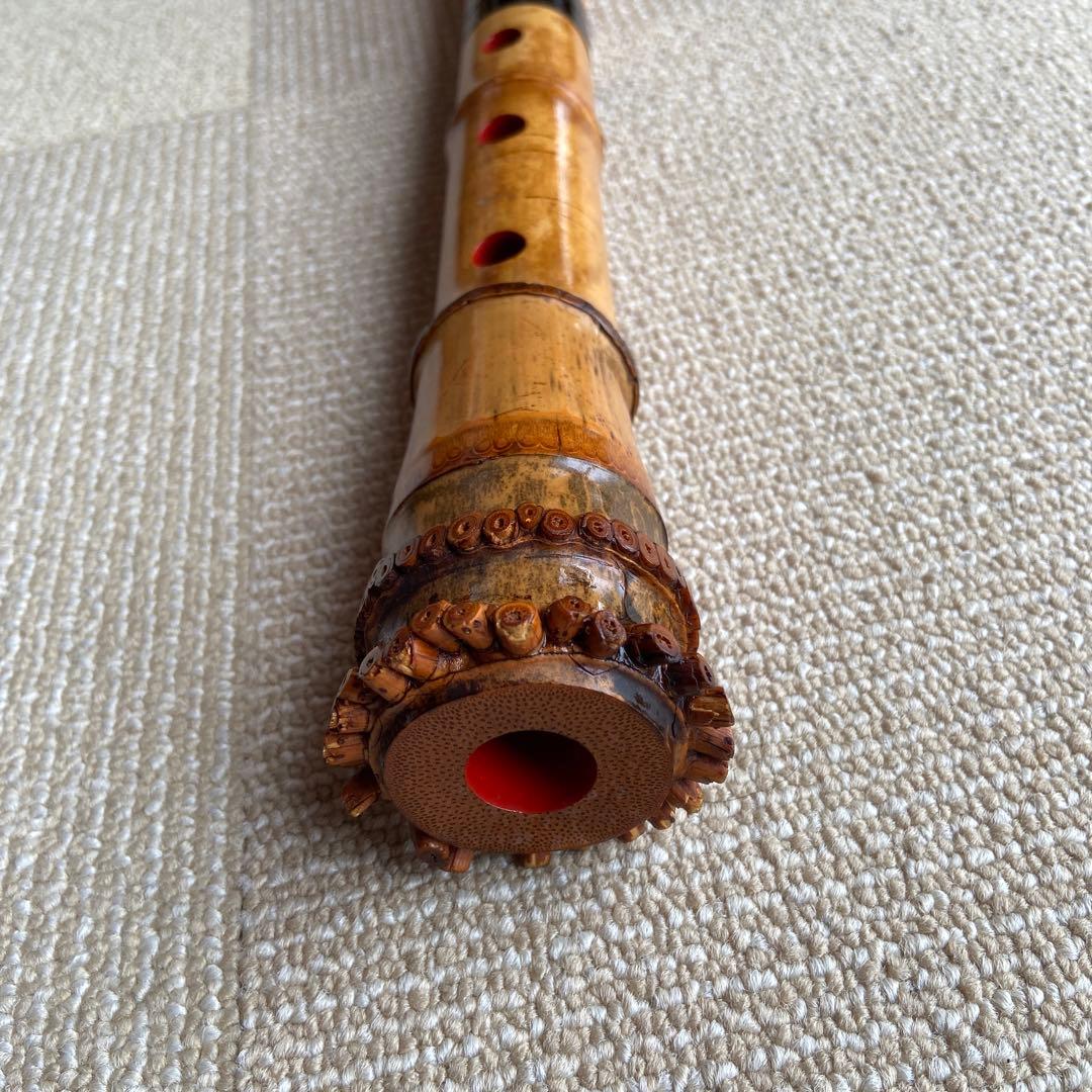 144 尺八眞山銘　一尺六寸管　眞山銘二印